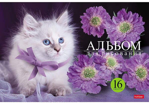 Альбом для рисования 16 листов "На мягких лапках"