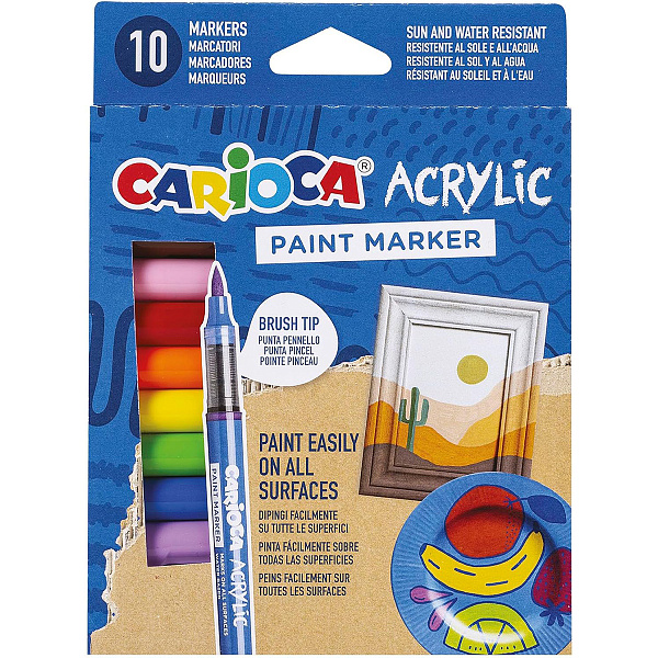 Набор маркеров Carioca Paint Marker  10 цв.  10 шт.  кисть  акрил