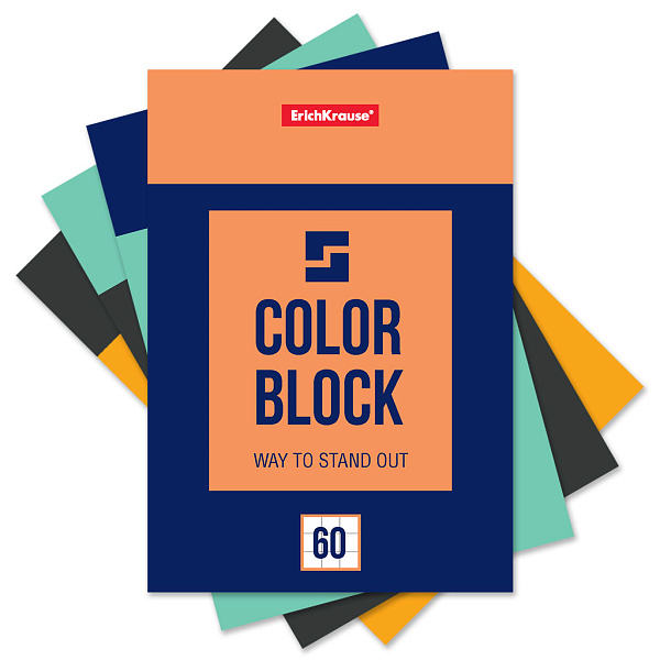Блокнот А6 60 л. кл. на клею ErichKrause® Color Block, 