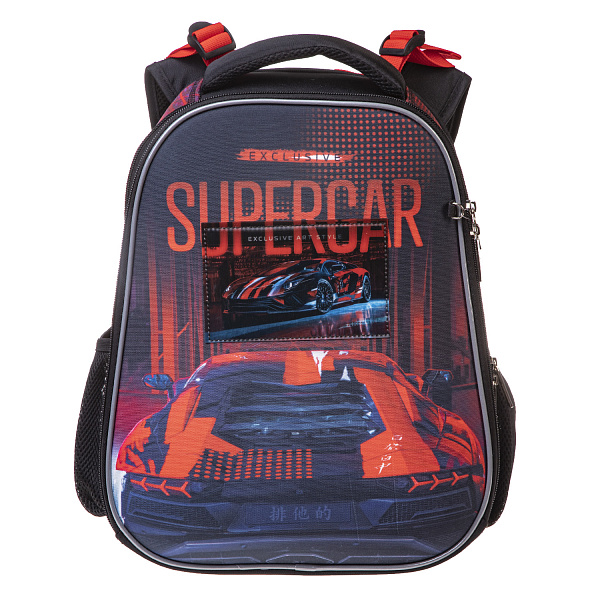 Рюкзак Hatber ERGONOMIC Classic -Supercar- 37Х29Х17 см EVA материал светоотраж. 2 отделения 2 кармана с расширением