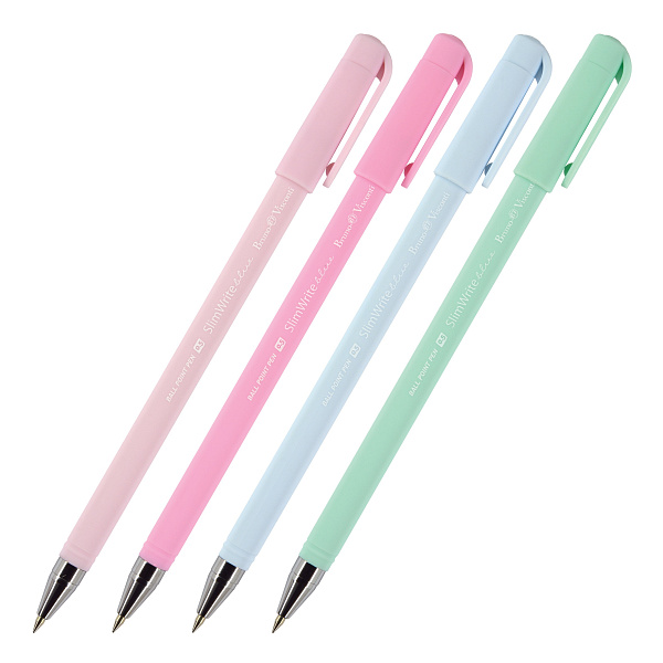 Ручка шариковая 0,5 мм "SlimWrite Zefir" СИНЯЯ (4 цвета корпуса)
