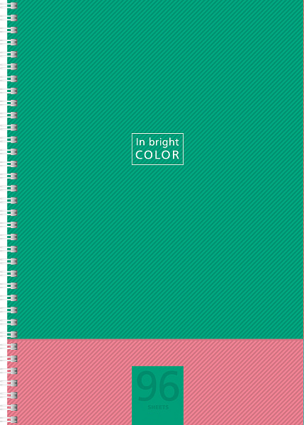 Тетрадь А4 96 л. кл. на гребне "Nature" тиснение CROCO 4 диз.в блоке