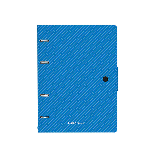 Тетрадь 80 листов в клетку пластиковая обложка на кольцах ErichKrause® Glance Vivid, на кнопке ассорти