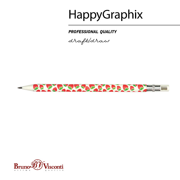 КАРАНДАШ МЕХАНИЧЕСКИЙ ЦАНГОВЫЙ С ТОЧИЛКОЙ "FunGraphix. Клубнички" 2 ММ (10013070/100119/0000314,КИТАЙ)