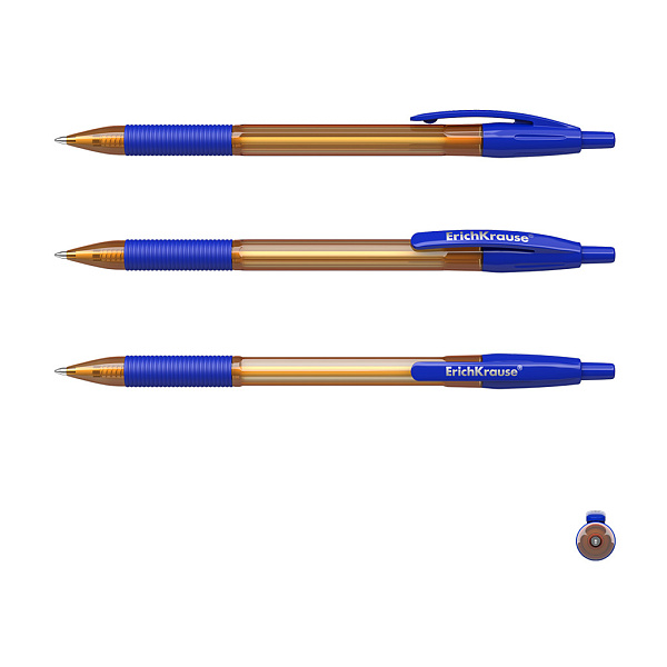Ручка шариковая автоматическая ErichKrause® R-301 Amber Matic&Grip 0.7, цвет чернил синий (в коробке по 50 шт.)