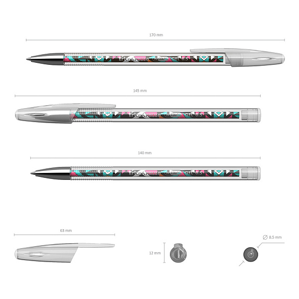 Ручка гелевая ErichKrause® InColor® Ornament, СИНЯЯ (в тубусе)