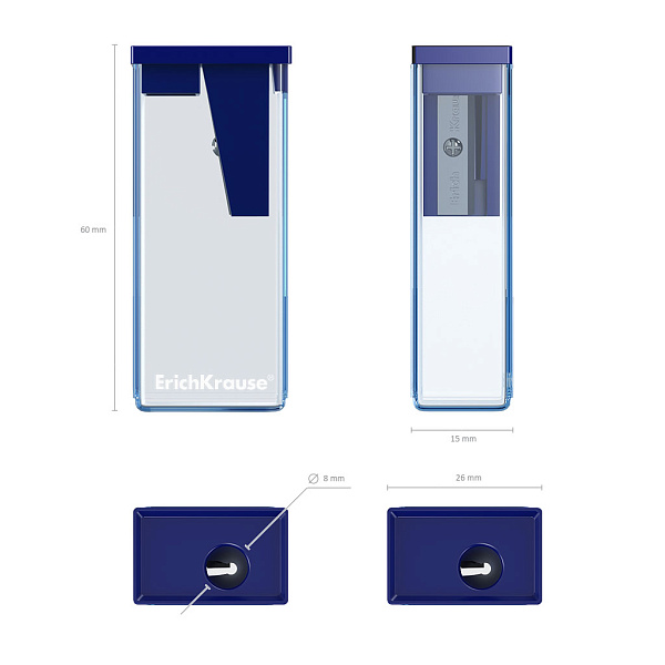 Точилка 1 отв. ErichKrause CITY пластик. Ассорти