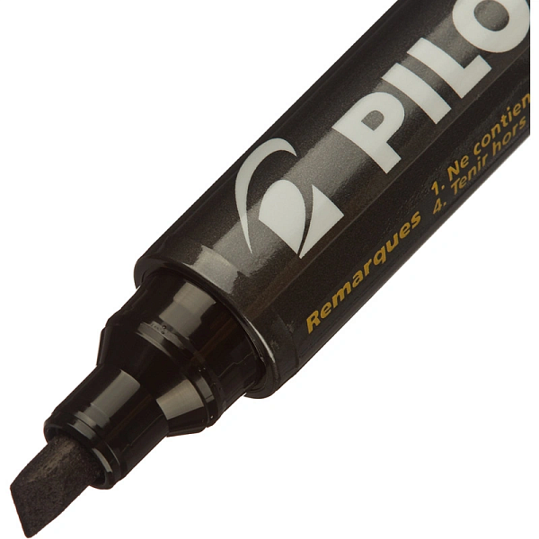 Маркер перм. Pilot 1-4 мм, черный, скошенный наконечник