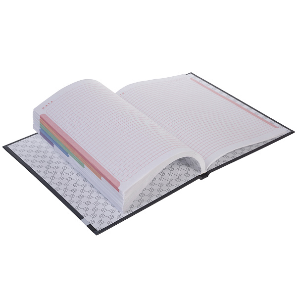 Бизнес-блокнот А5 80 л. кл. тв.переплет "Золотые страницы" 167х216мм 5-цв. блок запечат. форзац мат.ламин. 3D фольга