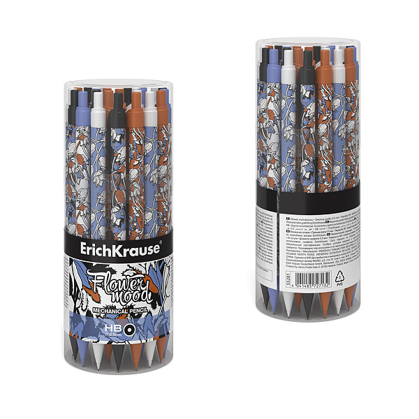 Карандаш автомат. 0,5 мм ErichKrause Tulips НВ (в тубусе по 24 шт.)