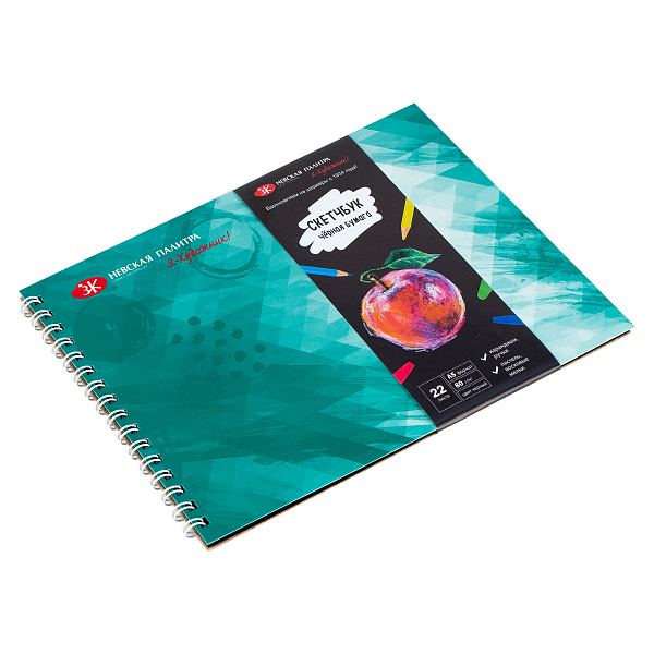 Скетчбук для графики "Я-Художник!" черная, 80 г/м2, А5, 22 л, на пружине, обечайка