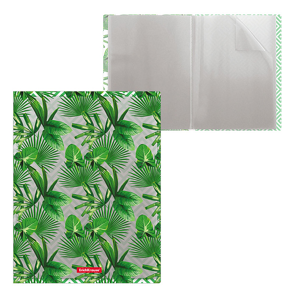 Папка 10ф пластиковая ErichKrause® Tropical Leaves,  A4 