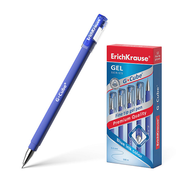 Ручка гелевая 0,5 мм ErichKrause® G-Cube® СИНЯЯ