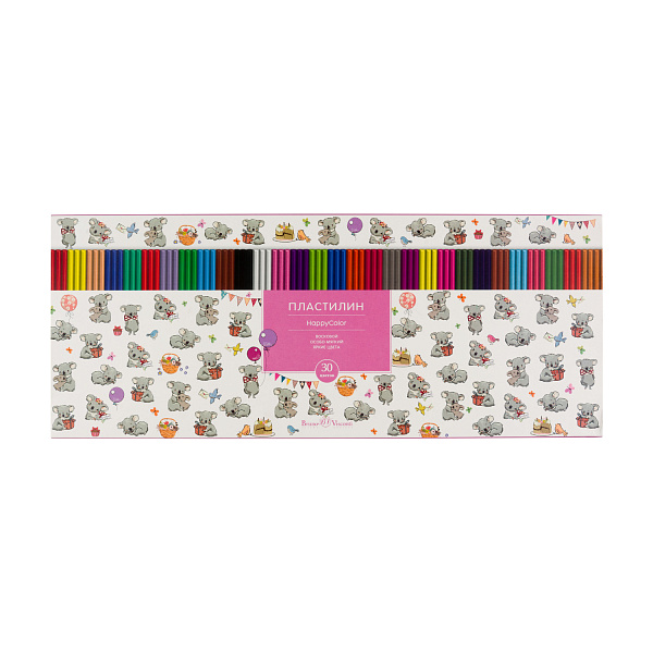 ПЛАСТИЛИН ВОСКОВОЙ "Happycolor", 30 ЦВ., 620 Г. В КОРОБКЕ-ПЕНАЛЕ С РАЗДЕЛИТЕЛЕМ (10013160/090419/0097358,ТАИЛАНД)