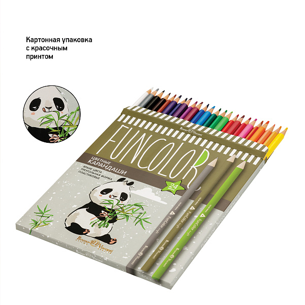 Карандаши 24 цв. "FUNCOLOR" пластиковые