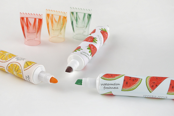 Набор маркеров текст. 3 шт. С ЗАПАХОМ "TUTTI FRUTTI" КЛУБНИКА, АПЕЛЬСИН, АРБУЗ