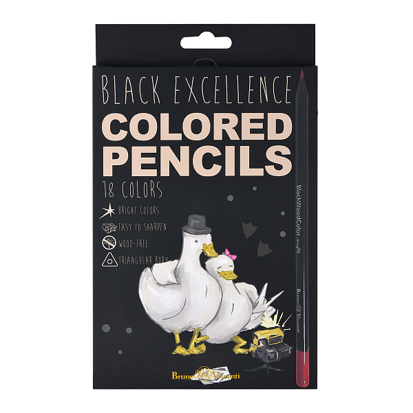 Карандаши 18 цв. "BLACK EXELLENCE", ГУСИ