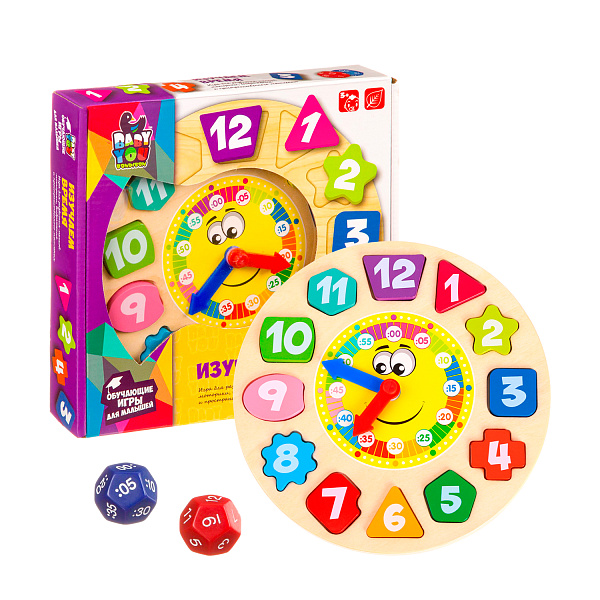 Игра деревянная Bondibon ИЗУЧАЕМ ВРЕМЯ, BOX 