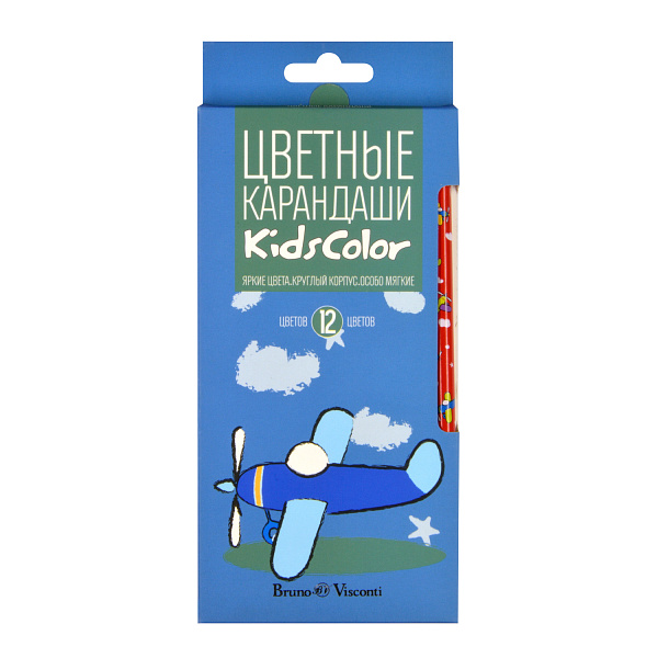 Карандаши 12 цв. "KidsColor", 6 видов