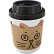 Точилка для карандашей "deVENTE. MooreCafe" 2 отверстия, пластмассовая с контейнером, каждая с индивидуальной маркировкой, с 4-мя разными кошачьими мордочками на капхолдере