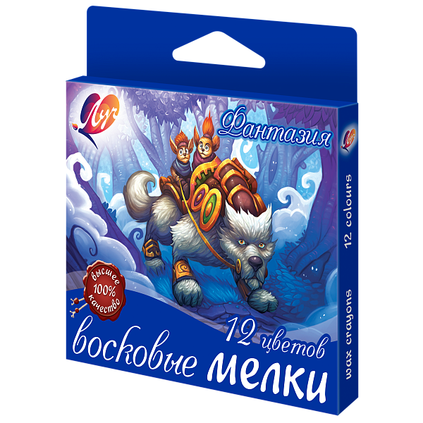 Мелки восковые на масляной основе 12 цв. Луч "Фантазия"  