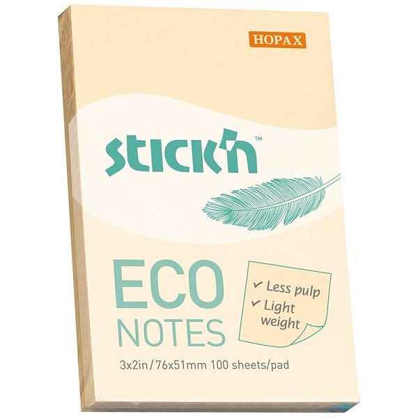 Бумага на л/п  51*76 100л. Stick`n ECO 60г/м2 пастель желтый