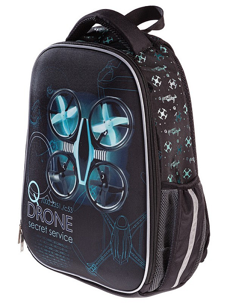 Рюкзак Hatber ERGONOMIC light -DRONE- 38х29х12,5см EVA материал светоотраж. 1 отделение 2 кармана и 1 потайной на спинке в комплекте с термосумкой