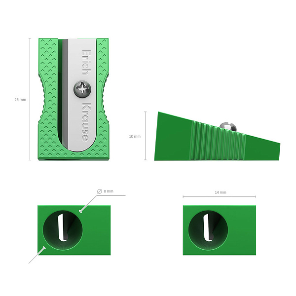Точилка металлическая ErichKrause Ferro Color, 1 отв. ассорти (в тубусе по 48 шт)