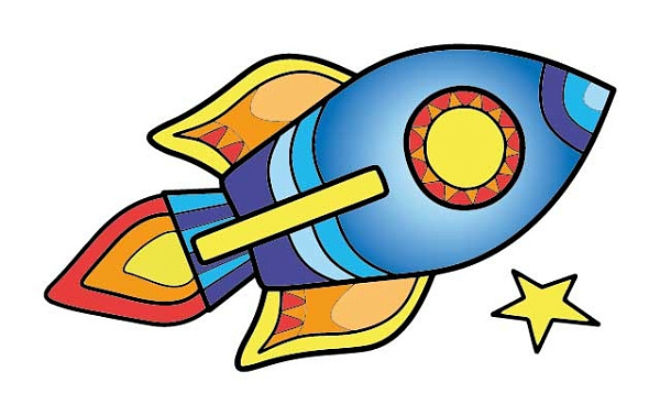 Набор красок с блестками с раскрасками "Космонавты" Луч