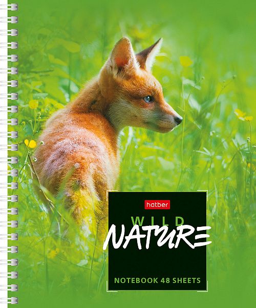 Тетрадь 48 л. кл. на гребне "Wild Nature" 4 диз. в блоке