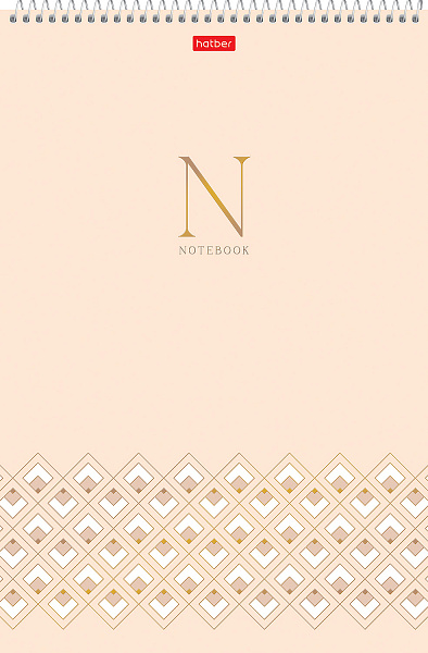 Блокнот А4 80 листов в клетку на спирали "Графика" 60-65г/кв.м жесткая подложка Обл. мел.картон УФ-лак