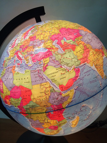 Глобус Политический Рельефный с подсветкой 320 мм. Классик