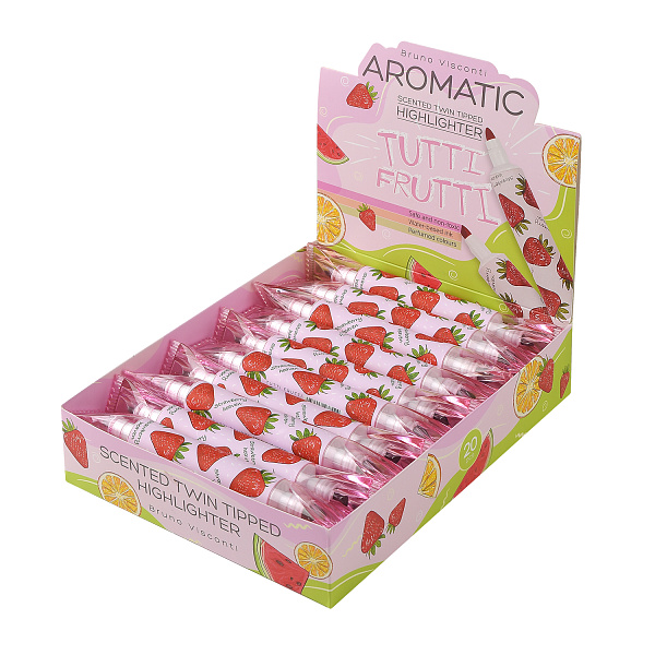 Маркер-текстовыделитель С ЗАПАХОМ "TUTTI FRUTTI", КРАСНЫЙ, КЛУБНИКА