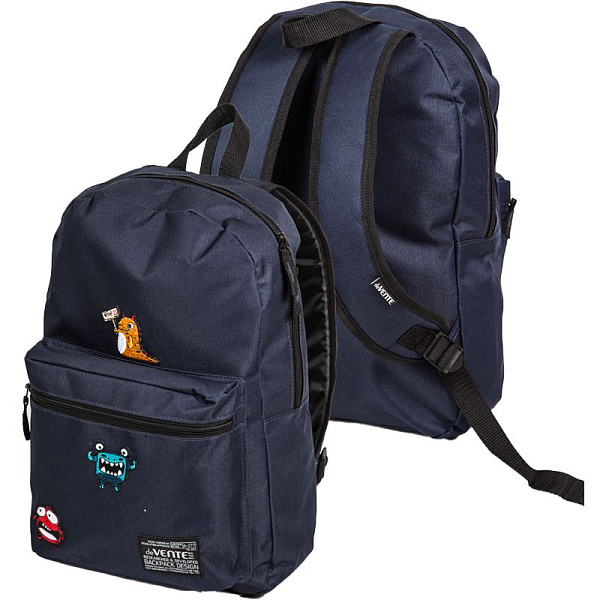 Рюкзак подростковый "deVENTE. Monster" темно-синий 40x29x17 см,  250 г, 1 отд.на молнии,  вышивка