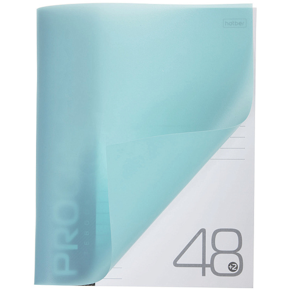 Тетрадь 48 листов в линию, пластиковая обложка "PROGRESSIVE", 60-65г/кв.м, бирюзовая