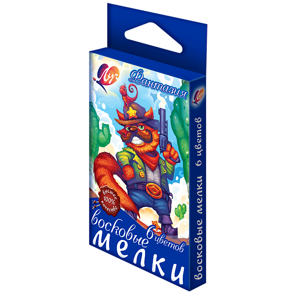 Мелки восковые на масляной основе 6 цв. Луч Фантазия круглые 