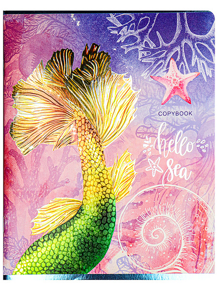 Тетрадь 96 л. кл. "ПЕРЕЛИВАЮЩАЯСЯ ЧЕШУЯ" 5 диз в сп, твин-лак, хол. тисн.ТМ"Collezione"