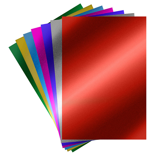 Бумага цветная А4- 7 цветов 7 листов "Каляка-Маляка" ламинир. металлик с золотом и серебром,  (194х285мм), в папке