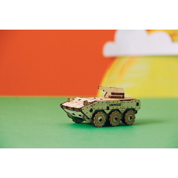 Конструктор деревянный Uniwood UNIT Бронетранспортер военный