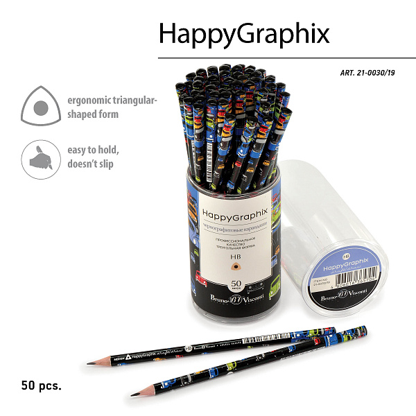 Карандаш ч/г НВ "Happy Graphix" ЦВЕТНЫЕ АВТОМОБИЛИ