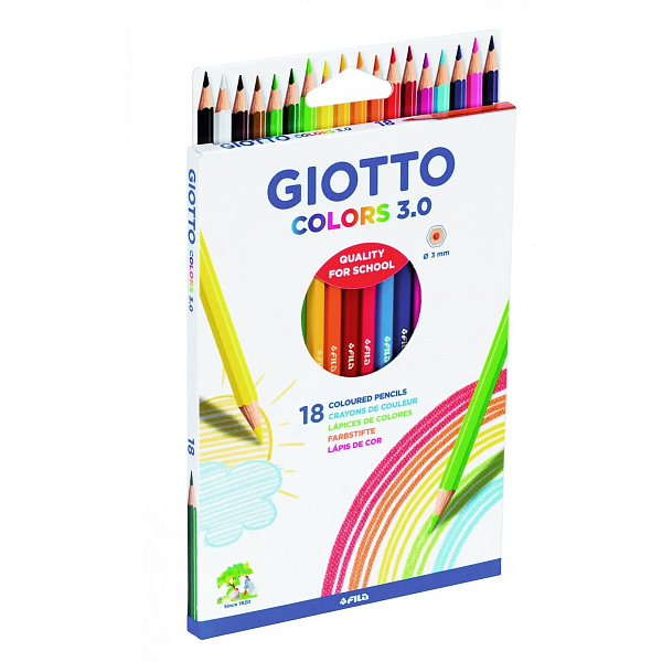 "Giotto" COLORS 3.0 Карандаши цветные деревянные заточенный 18 цв.
