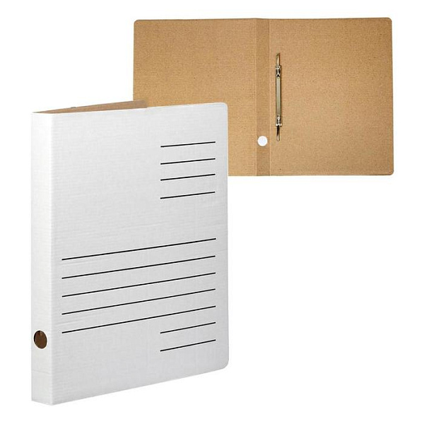 Скоросшиватель А4, INDEX, микрогофрокартон, белый, до 300 листов, ширина корешка 30 мм