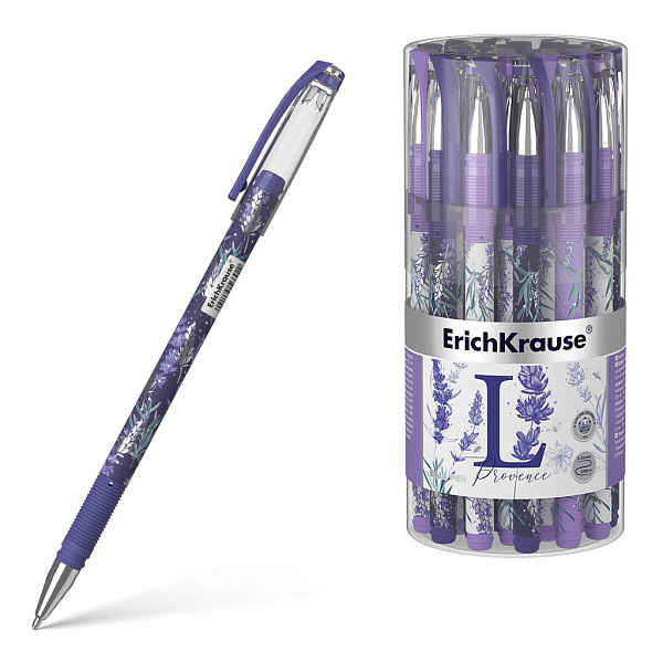 Ручка шариковая ErichKrause Lavender Stick, цвет чернил синий (в тубусе по 24 шт.)