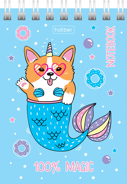 Блокнот А7 60 л. кл. на гребне "Это волшебство" Обл. мел.картон 