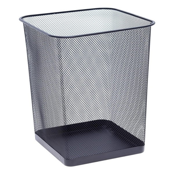 Корзина для бумаг INDEX, сетка, металл, квадратная, 165*220*H275, черная