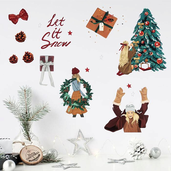 Наклейка интерьерная Let it snow, 21 × 29.7 см