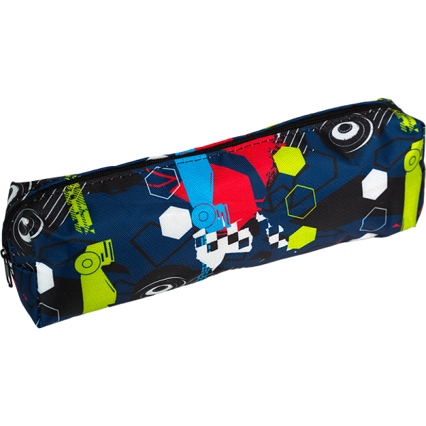 Пенал "Attomex. Drive" 20x7x3,5 см, прямоугольный для 50 пр., на молнии, текстильный с рисунком, ассорти 3 дизайна