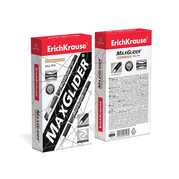 Ручка шариковая ErichKrause® MaxGlider®, Ultra Glide Technology, цвет  чернил черный (в коробке по 12 шт.)