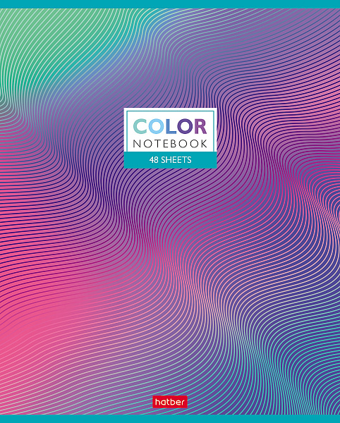 Тетрадь 48 л. кл. "Color" 65г/кв.м, металлизиров.картон 5 диз.в блоке скругл.углы серия
