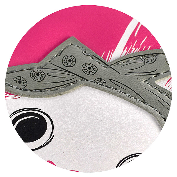 Дневничок д/девочек А6+ 96 л. "ХИП ХОП КОМАНДА" "ЗАЯЦ" (126х174 мм, тв. переплёт с поролоном, ниткошвейный, аппликация из искусственной кожи, шелкография в две краски, белый